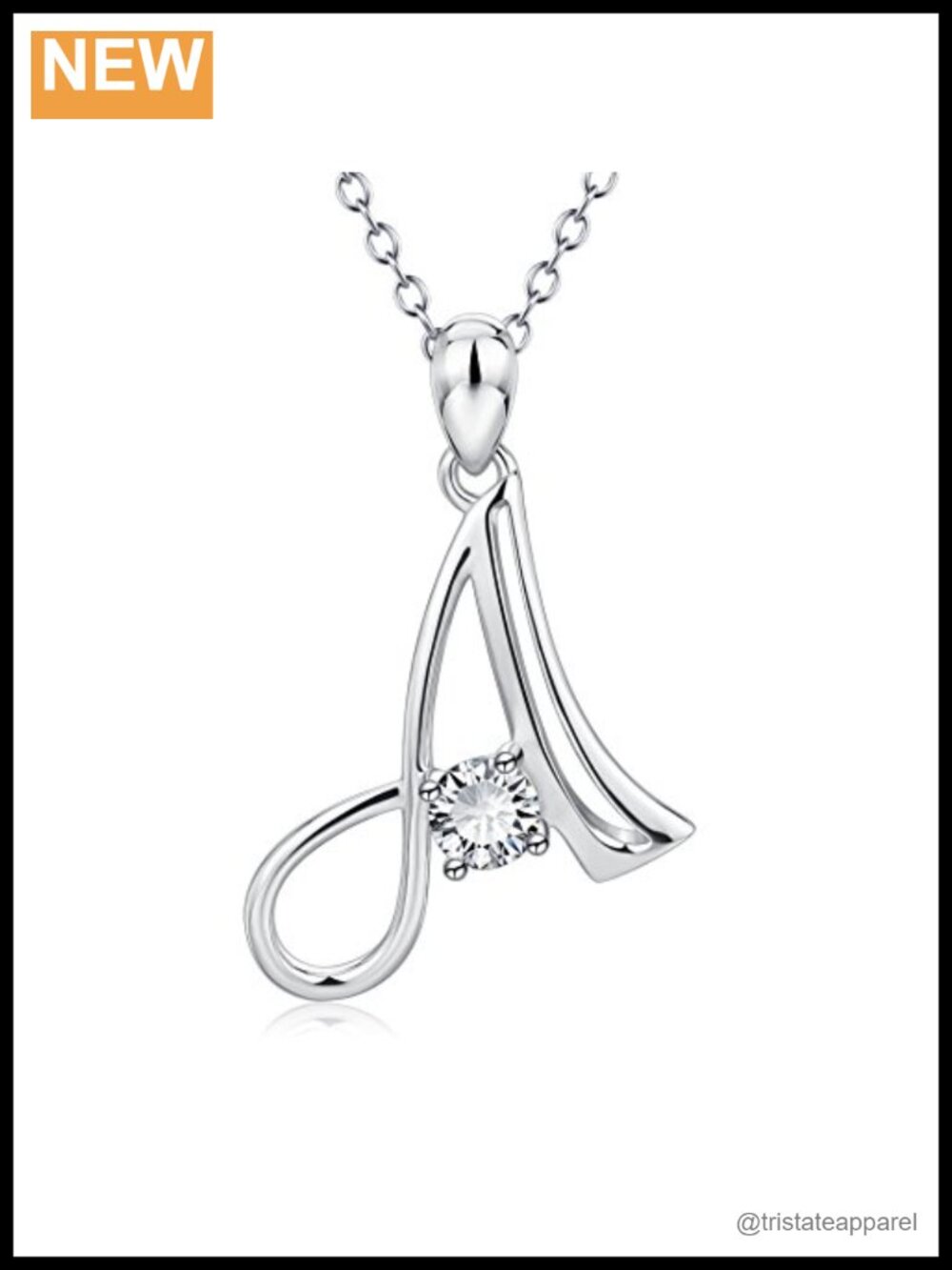 Sterling Silver Initial Necklace Letter A Pendant Alphabet Jewelry